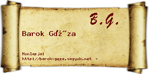 Barok Géza névjegykártya