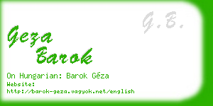 geza barok business card